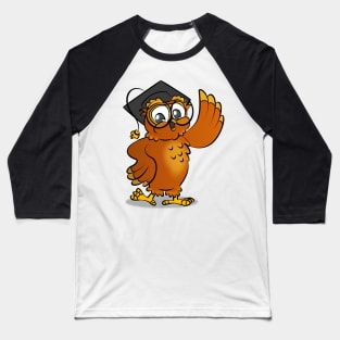 Cartoon Owl Design Baseball T-Shirt